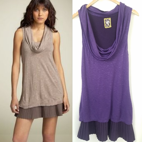 Free People Dresses & Skirts - Free People Cowl Neck Dress Size Medium Purple